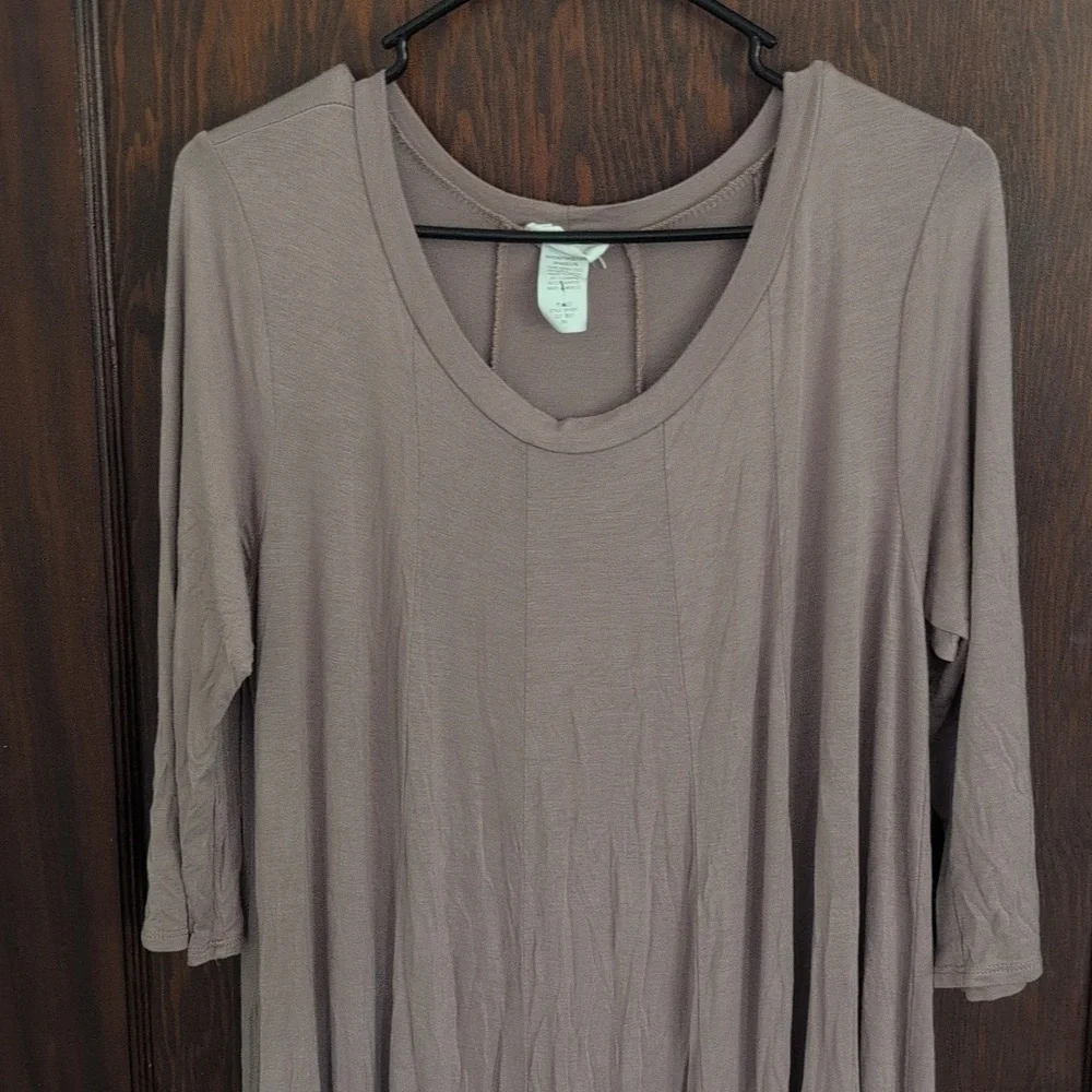 Pastel By Vivienne Brown Short Sleeve Flowy T-shirt Dress Size 3X